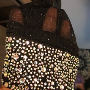 Black Shimmery Body Hugging one shoulder dress